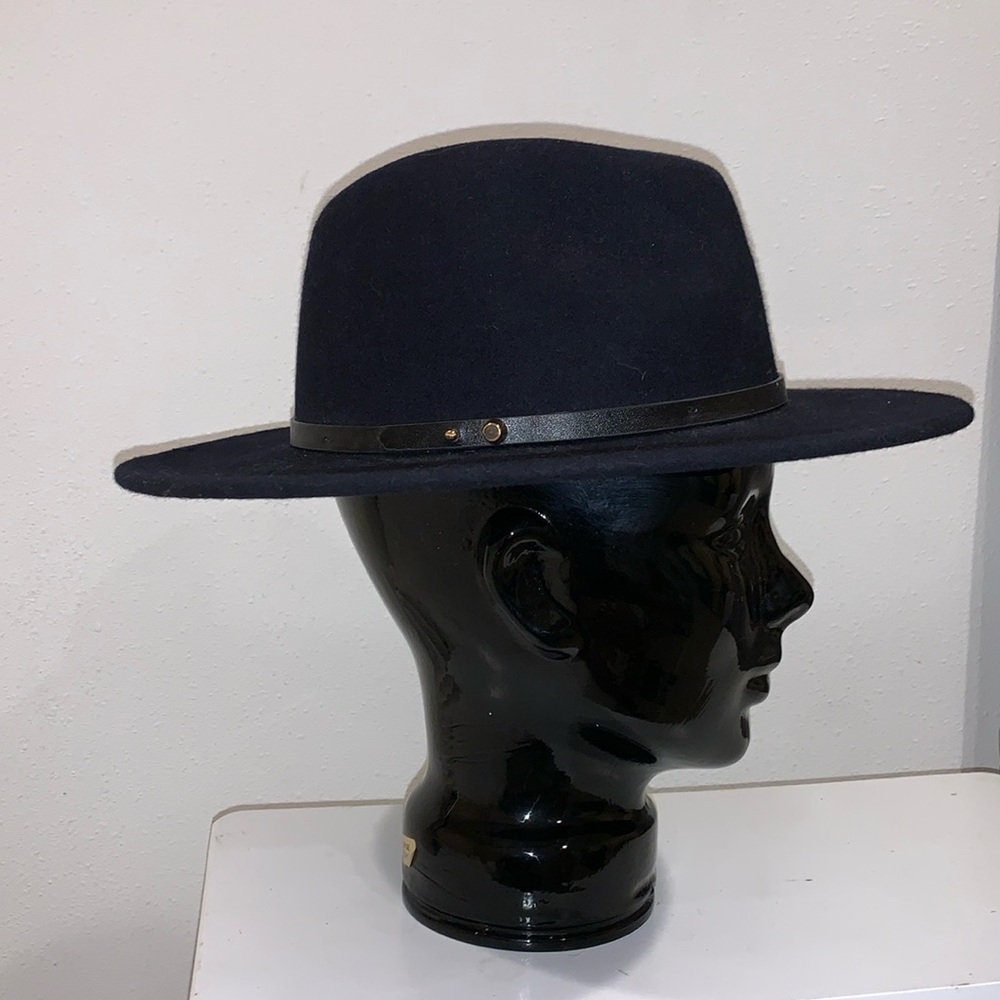 ACE OF SOMETHING OSLO FEDORA 100% AUSTRALIAN WOOL 57cm MEDIUM NAVY BLUE
